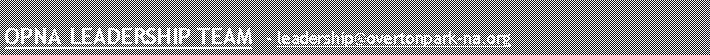 Text Box: OPNA LEADERSHIP TEAM  - leadership@overtonpark-na.org